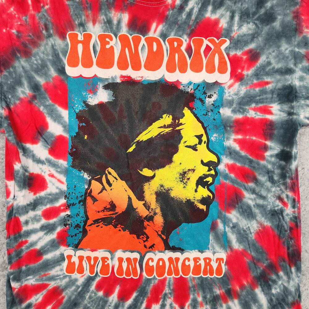 Hendrix Live In Concert Shirt Mens 2XL Tie Dye Graphic Hippie Music Psychedelic